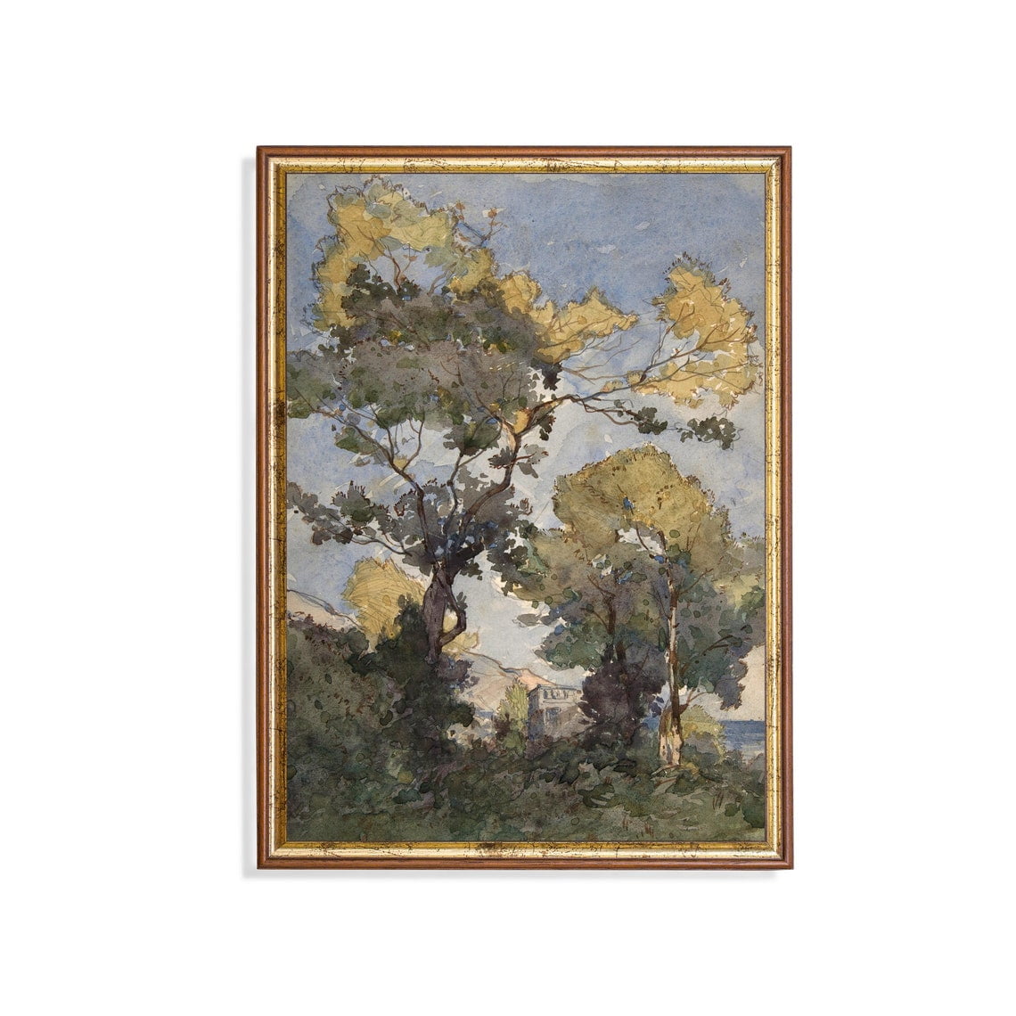 Antique Forest Landscape Wall Art Print Vintage Farmhouse Living Room And Gallery Wall Decor
