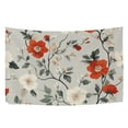 thumbnail image 6 of Yayeee Tapestry Wall Hanging for Bedroom 80" x 60" Living Room Home Wall Art Decor, Red and White Floral Pattern, 6 of 7