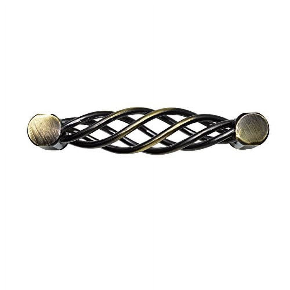 Utopia Alley 25pcs Aire Pull Handle - Decorative Cabinet Drop Pull Handles- Vintage Cabinet Hardware with Hand Finished Antique Brass - Metal Drawer Pull Handle, 3.8" Center to Center