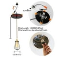 thumbnail image 2 of KAYYELAMP Recessed Retrofit Pendant Lighting Conversion Kit E26 Power Connector 3.2 Ft Adjusted Cord Brass Base Black Hollow Cage Shade Nordic Style Hanging Light for Kitchen Farmhouse, 2 of 5