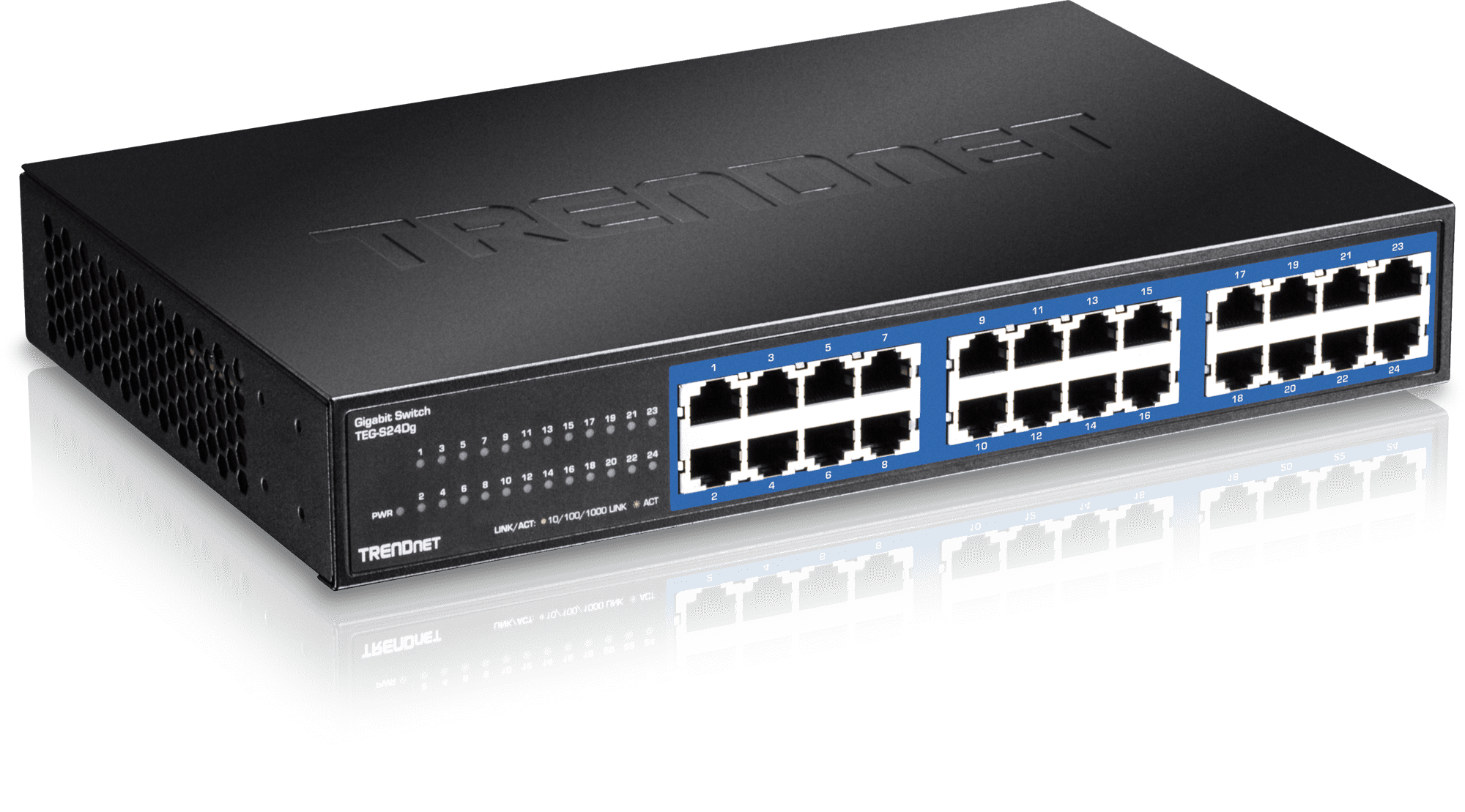 TRENDnet TEG-S24Dg 24-port Gigabit GREENnet Switch(Metal Desktop) w/ internal power