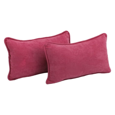 Blazing Needles Microsuede 20 x 12 in. Rectangle Decorative Throw Pillows - Set of 2