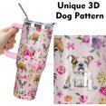 thumbnail image 2 of Bulldog Tumbler Bulldog Gifts 40 OZ 3D-Printed Insulated Cup Dog Lover Gift Travel Mug with Dogs Patterns and Vintage Florals(One Tumbler Included), 2 of 6