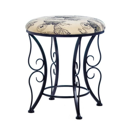 Pink Butterfly Stool - Accent Plus Butterfly Printed Stool