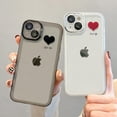 thumbnail image 2 of Cute Love Heart Couples Clear Soft  for iPhone Case (Red,iPhone 12 Pro), 2 of 5