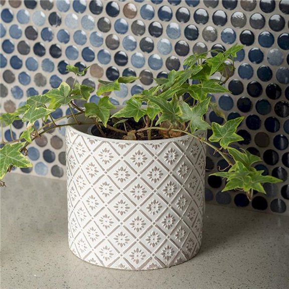 White & Gray Pattern Planter