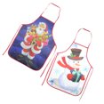 thumbnail image 4 of 2pcs Christmas Santa Claus Snowman Printed Aprons Chef Kitchen Protective Apron, 4 of 9