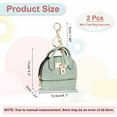thumbnail image 2 of Llavero de mini bolsa Uxcell, 2 piezas de llavero de monedero lindo de cuero PU, verde claro, 2 of 7