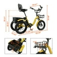 thumbnail image 2 of Electric Tricycle for Adults, 18-inch Fat Tire Electric Trike, 3 Wheel Folding Electric Tricycle, 22MPH 27Miles Long Range 7 Speed Ebike, Yellow, 2 of 16