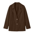 thumbnail image 4 of Jackets for Women Spring Autumn Solid Color Casual Button Down Pocket Long Sleeved Windbreaker Coat with Inner Lining Windproof Jacket with Pockets, 4 of 9