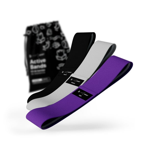 Kit de 3 Bandas de Resistencia con Travel Bag | Active Bands para Entrenamiento en Casa o Gimnasio | B Life