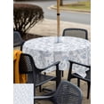 thumbnail image 4 of Outdoor Tablecloth with Umbrella Hole and Zipper, Light Blue Dandelion Square Table Cloth 54x54 Inch Waterproof Tablecloth, Spring Flowers Modern Minimalist Picnic Table Cover for Patio Camping, 4 of 7