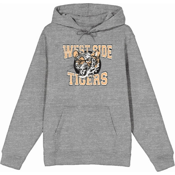Vintage Sport West Side Tigers Adult Heather Gray Long Sleeve Hoodie-Medium