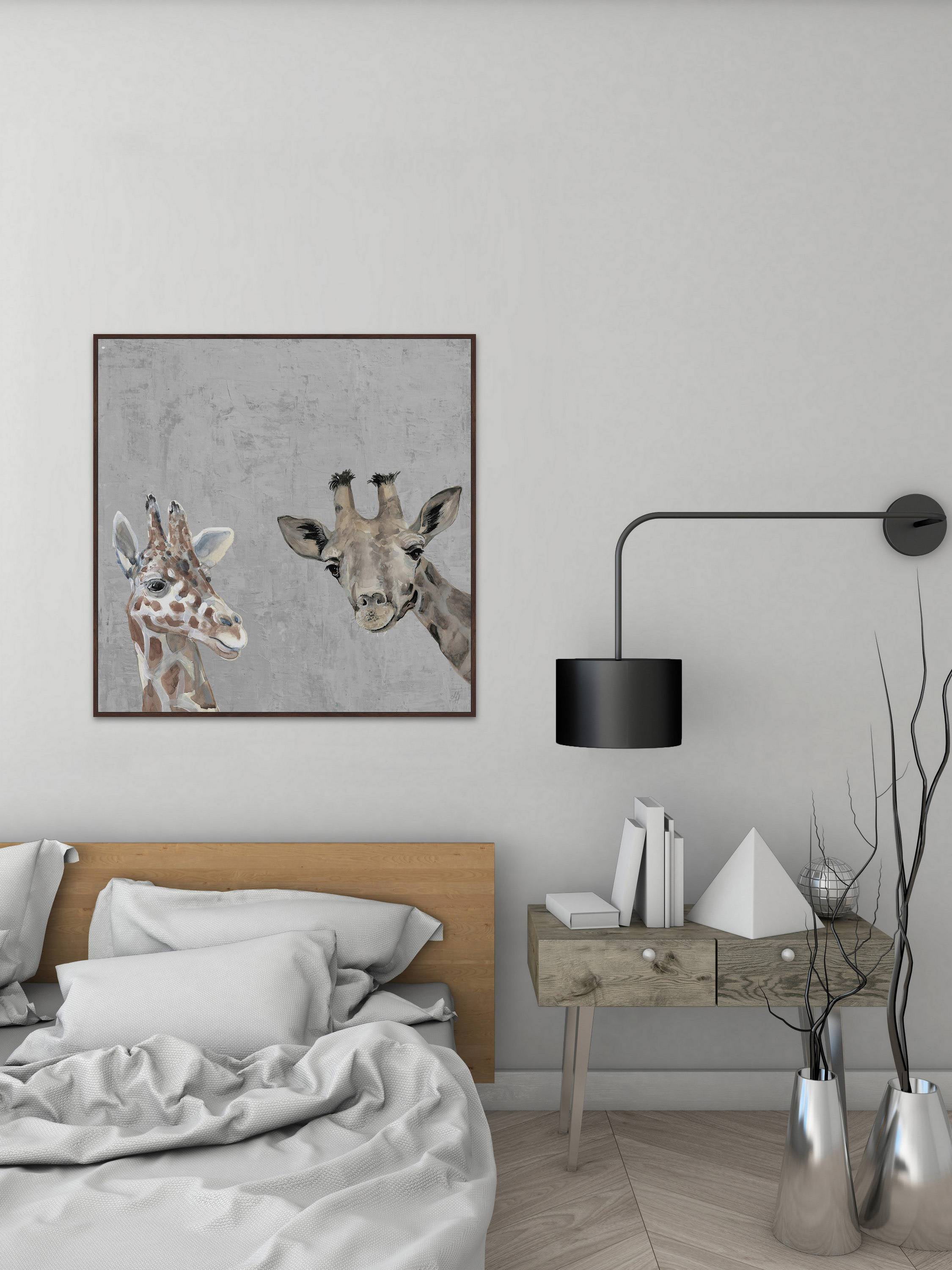 All About Giraffes Floater Framed Painting Print on Canvas
