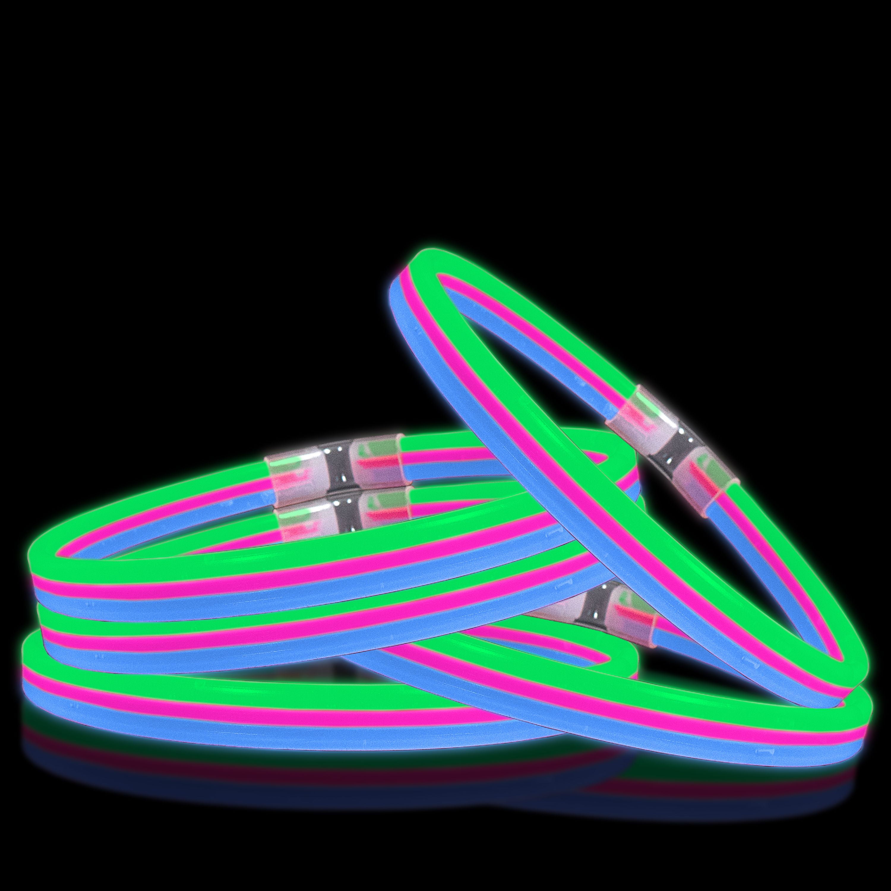 Lumistick Glow Band Necklaces Triple Wide Neon Party Favor Glow