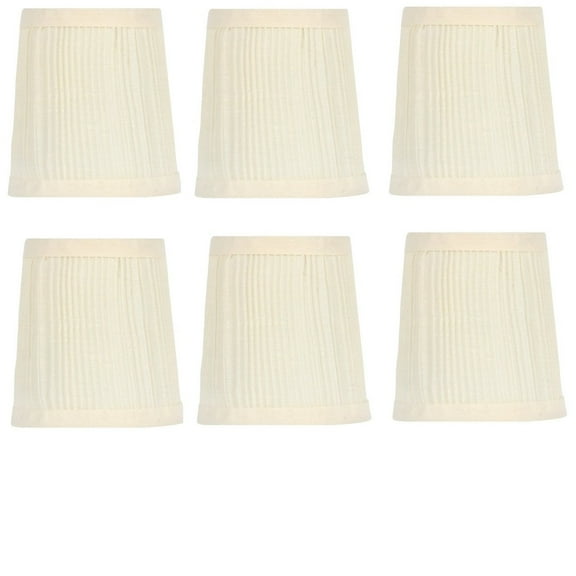 Pleated Eggshell 4 Inch Retro Drum Chandelier Lamp Shades (Set of 6)