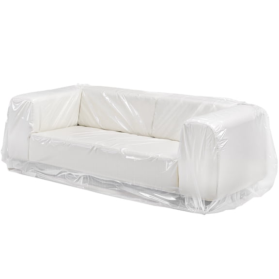 KFFKFF Transparent Sofa Protector, 4 Mil Enhanced Thickness, Ideal for Relocation, Robust Clear Sofa Cover with Broad Access Design, Durable & Water-Resistant Plastic Barrier for Sofa