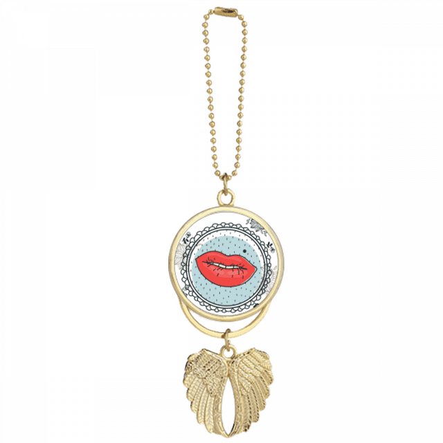 Cadre de Fleurs en Forme de Lèvres, Porte-Clés de Voiture, Pendentif Angel Wing