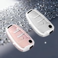 thumbnail image 3 of Key Fob Cover Compatible with Audi A3 A5 A5L A6 A6L Q6L Q6 RSQ6 RS6 SQ6 S6 E-tron 2025-2026 Crystal Diamond Keychain Case Holder Protector,Type-A-flip-pink, 3 of 7