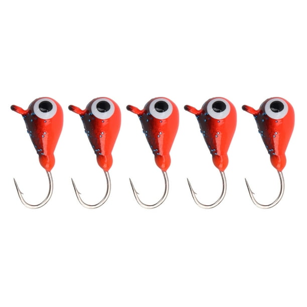 Ice Fishing Hooks, Sharpness Ice Fishing Jigs 5mm 5 Pcs High Carbon Steel  For Saltwater 
