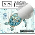 thumbnail image 6 of Nautical Beach Sea Turtle Bathroom Decor Wall Art Ocean Sea Turtle Paintings Artwork for Walls Teal Beach Theme Decor Pictures Prints Framed Decorations for Bedroom Bathroom Kitchen Home Decor 12"x16", 6 of 6