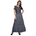 thumbnail image 3 of Moomaya Jupe Longue Imprimée pour Femmes Style Portefeuille Grande Taille Jupe Maxi à 3 Niveaux, 3 of 6