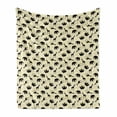 thumbnail image 1 of Giraffe Soft Flannel Fleece Throw Blanket, Pattern with Cartoon Giraffes and Elephants on Spotty Background Wildlife, Cozy Plush for Indoor and Outdoor Use, 60" x 80", Multicolor, by Ambesonne, 1 of 6