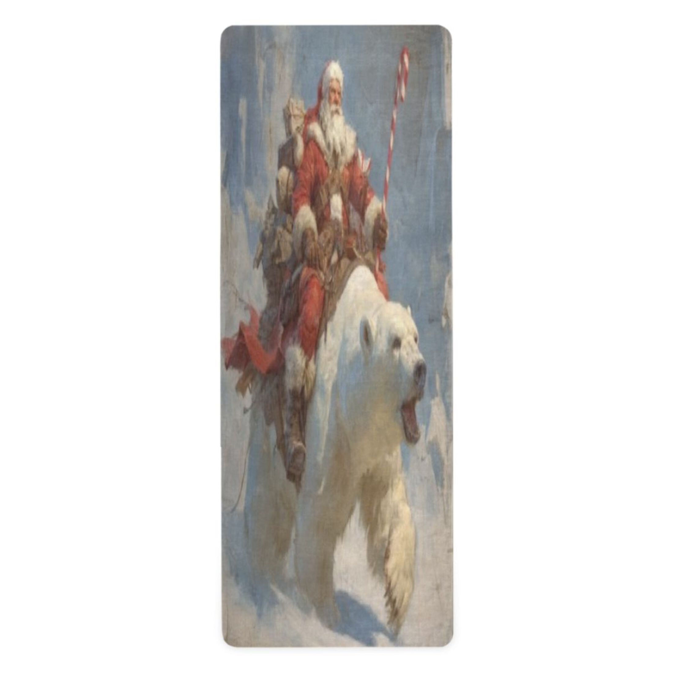 BZSMCE Yoga Mat Women Fitness Mat Santa Polar Bear Pattern