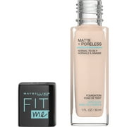 Maybelline Fit Me Matte + Poreless Liquid Foundation Makeup, 112 Natural Ivory, 1 fl oz