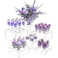 thumbnail image 1 of Buffet Risers, Food Display Risers for Party, Crystal Clear Acrylic Risers Display Stand for Buffet Table, Catering Displays for Dessert, Cube Box Nesting Riser with Hollow Bottom, 1 of 7