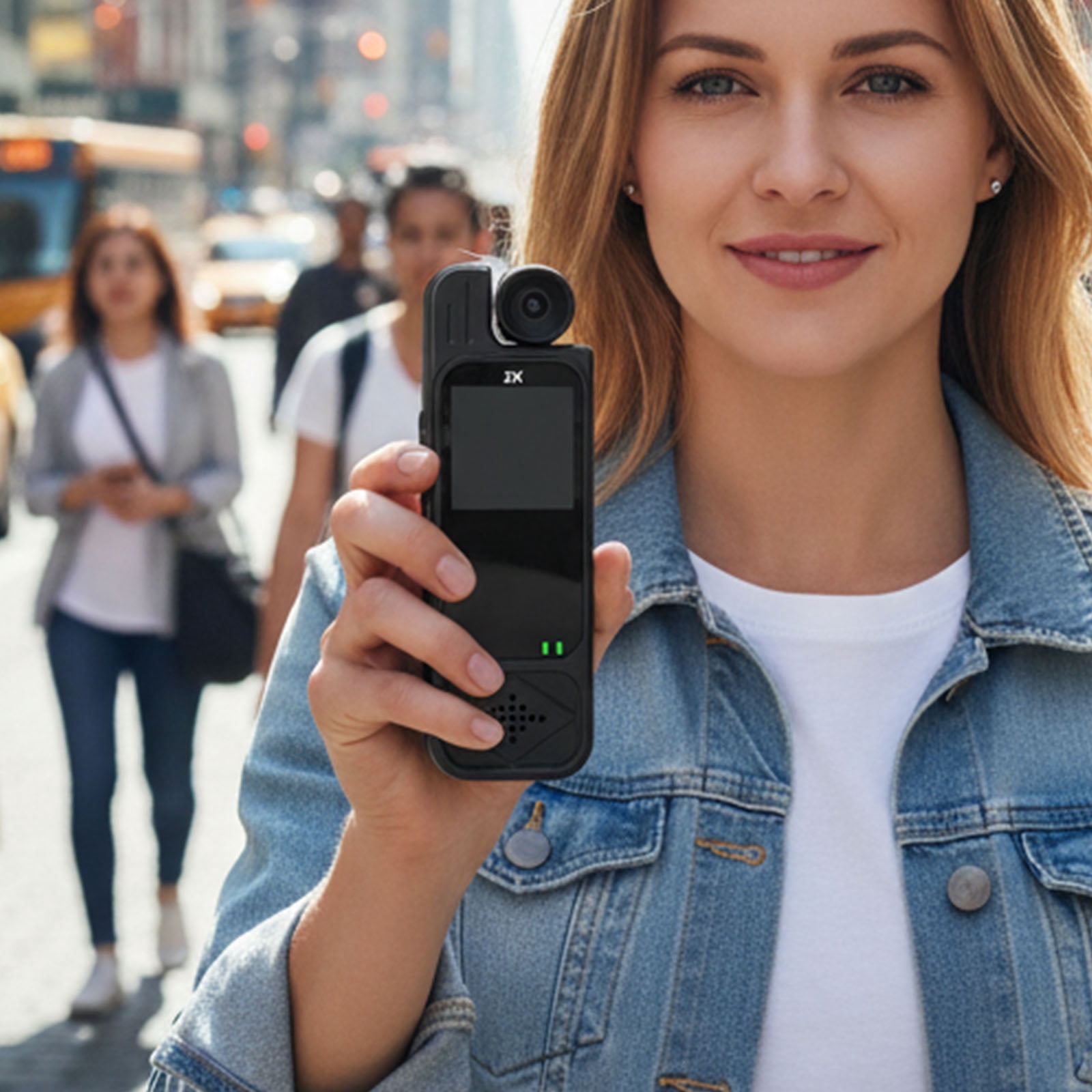 HUISZJ 2K Portable Camcorder, Body Camera with Audio, Video Recording Wearable Body Cam with 180 Rotating Lens for Traveling Cycling Vlogging