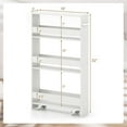 thumbnail image 2 of CZMJY Slim Storage Cart 4 Tier, Rolling Narrow Island Cart, Side Cabinet w/Handle, Space Saving Trolley, Kitchen Utility Cart Tower Rack for Dining Room Laundry Room Bathroom,, 2 of 8
