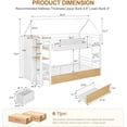 thumbnail image 3 of Twin Bunk Bed with 6 Storage Drawers and Globe String Lights, House Shaped Metal Bunk Bed Twin Over Twin with Charging Stations&Montessori Bookshelf&Open Shelf&Ladder and Guardrail, White, 3 of 10