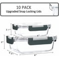 thumbnail image 2 of TechGen Borosilicate Glass Food Storage Containers with Airtight Snap-Lock Lids, Meal Prep Kitchen Storage Set, 10-Pack, 2 of 5