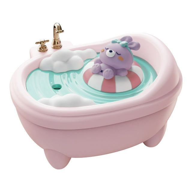 Cute Pet Bathtub Humidifier, Mini Desktop Humidifier with Silent Spray & Color Changing Lights, Multi-function Aromatherapy & Hydration for Bedroom, Office, Travel, and Kids