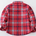 thumbnail image 3 of Favoffer Boys Girls Button-Down Plaid Jacket Long Sleeve Collared Casual Fall Fashion Shirt Coats Lightweight Outerwear for Daily Picnics Gatherings 2-13Y, 3 of 6