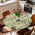 thumbnail image 3 of St. Patrick's Day Fitted Tablecloth with Elastic Edged, Round Table Cloth for Dining Table, Lucky Shamrocks Retro Harp Beer Horseshoes Waterproof Oil Proof Table Cover for Indoor Outdoor 36"-44", 3 of 8