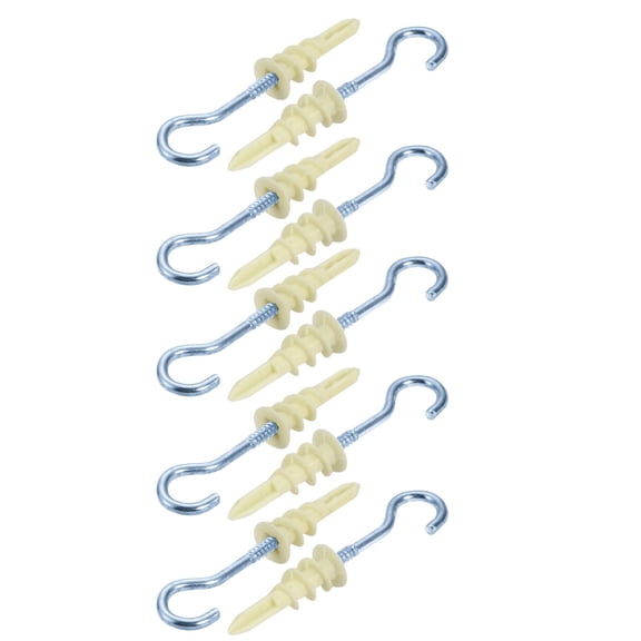 Uxcell 10Pcs Self Drilling Drywall 14mm Inner Dia Zinc Plated Eye Screw Hook Assortment