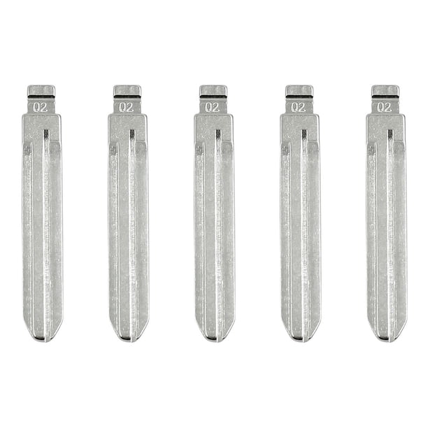 5Pcs Llave Plegable de Coche Cuchilla en Blanco Espadín de Metal para Camry Corolla