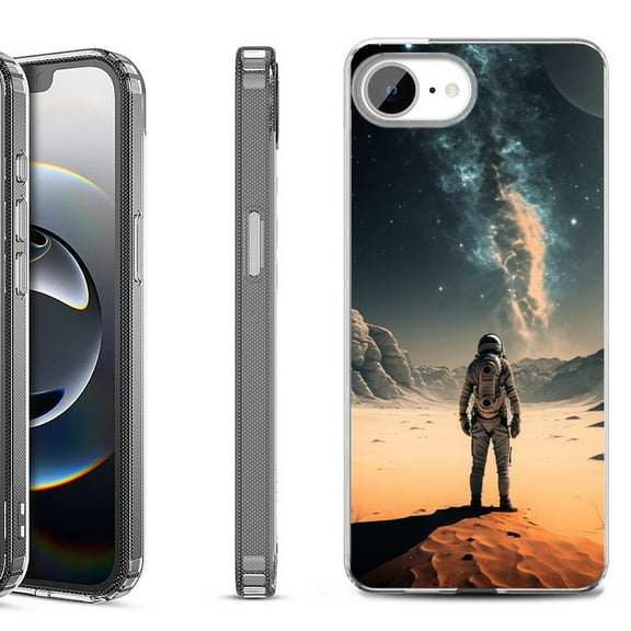 Shockproof Protective Phone Case for iPhone 16e, by OneToughShield - Astronaut Milkyway