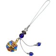 thumbnail image 4 of Cloisonne Caller Locket Keyring Jewelry Hollow Flower Pendant Rope Keychain Blue Keychain Jewelry Ornament, 4 of 8