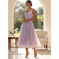 thumbnail image 4 of otnbgsr Womens Floral Midi Dress V Neck Sleeveless A Line Wedding Guest Dress Elegant Fit and Flare Cocktail Party Dress, 4 of 11