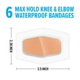 thumbnail image 4 of Nexcare Max Hold Waterproof Bandages for Knee & Elbow, 2.38 inches x 3.5 inches, 6 Count, 4 of 13
