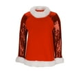 thumbnail image 3 of FAIWAD Women's Christmas Tops Sequin Long Sleeve Fuzzy Collar Pullover Trendy Sparkly Party Clothes, 3 of 6