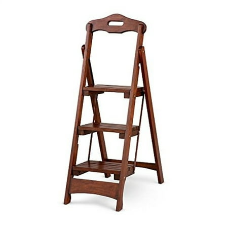 Solid Wood Folding Portile 3 Step Stool Ladder Kitchen Capacity Solid Wood Folding Portile 3 Step Stool Ladder Kitchen Capacity Colors Walnut