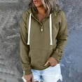 thumbnail image 3 of Frostluinai Women's Button Up Hoodies Drawstring Long Sleeve Casual Pullover Basic Solid Color Sweatshirts Oversized Hoodies with Pocket, 3 of 7