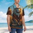 thumbnail image 2 of Lsque Prairie Meditating Lion pattern Hawaiian Shirt for Men, Unisex Summer Beach Casual Short Sleeve Button Down Shirts-X-Large, 2 of 9