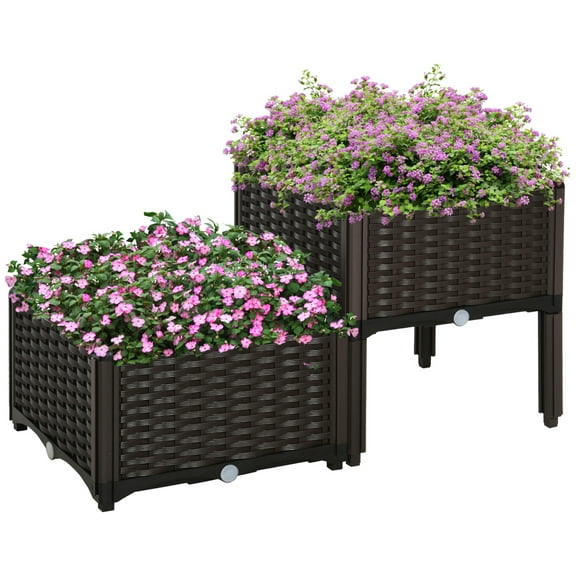 2-Piece Raised Garden Bed with Legs – Self-Watering Planter Box Ideal for Growing Flowers, Herbs, and Vegetables. Elevate Your Gardening Experience with Stylish and Functional Design