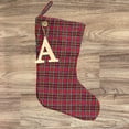 thumbnail image 4 of Red Tartan Quilted Stocking with Personalized Letter Charm by Marilee Home, 4 of 7