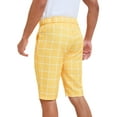 thumbnail image 3 of INSPIRE CHIC Men's Shorts Plaid Golf Color Block Flat Front Formal Check Shorts 30 Yellow, 3 of 5
